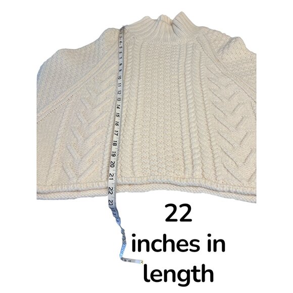 Black Palms The Label Cream Cable Knit Wool Turtleneck Sweater Women’s Small 100 - Picture 6 of 6